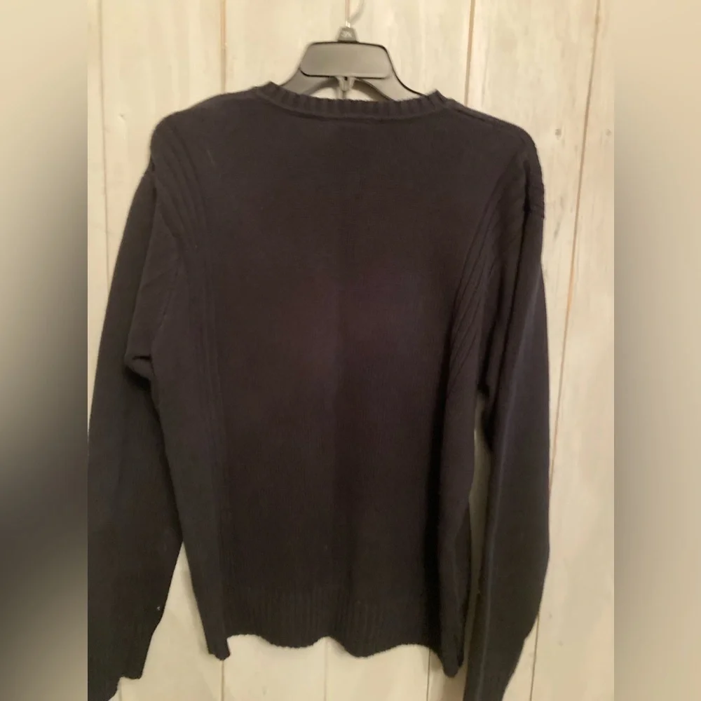 Polo Ralph Lauren RL Jeans Company Logo Men's Large V‎ Neck Sweater Cotton Black